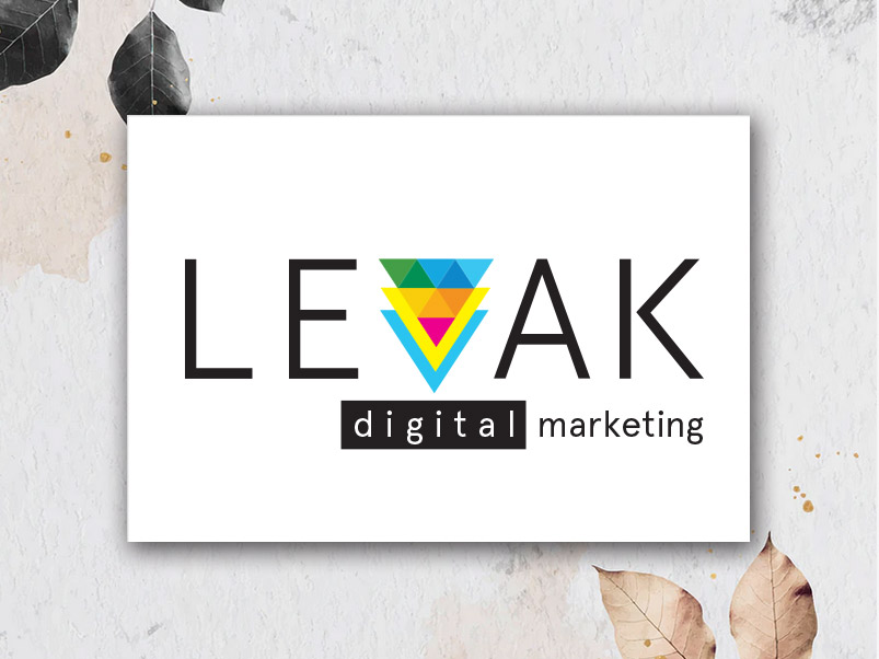 Logo design for Levak marketing agency, modern funnel logo with a pixelated 'V'